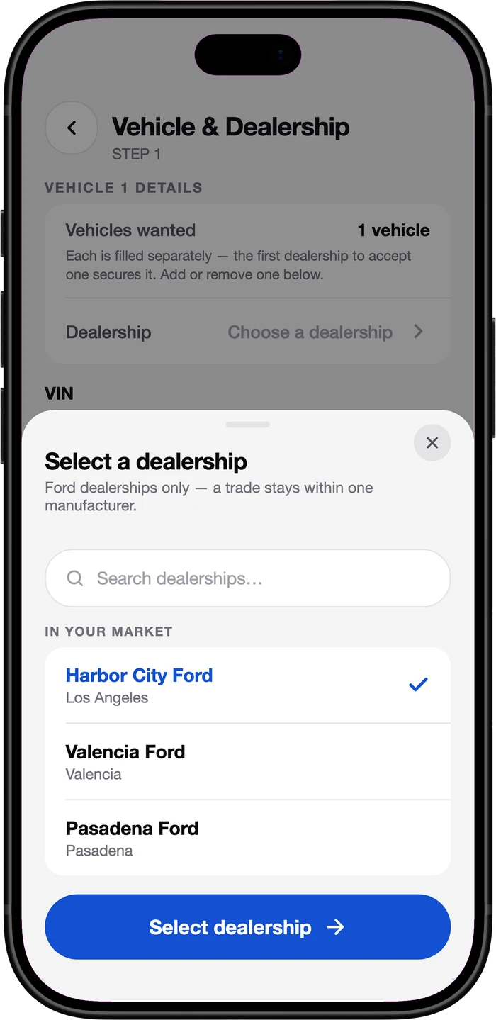 Select a dealership